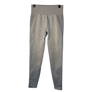 Gymshark‎ Women's Flex High Waisted Seamless Leggings Gray Spellout NO SZ TAG